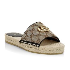 Gucci Women's GG Matelassé Espadrille Slide Sandals